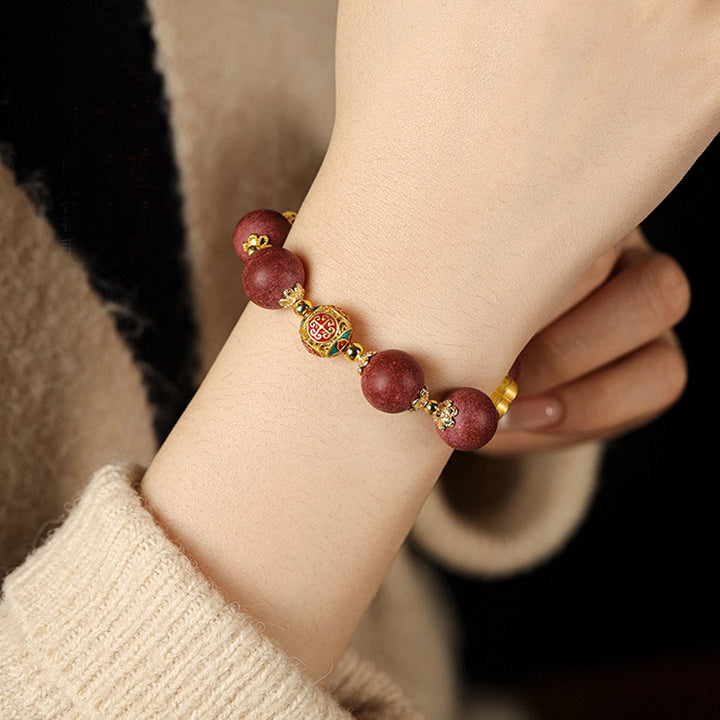 Handmade Chinese herbal medicine Hexiang incense beads chalcedony bracelet.
