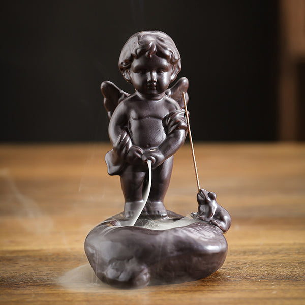 Angel - Shaped Ceramic Back - Flow Incense Burner.