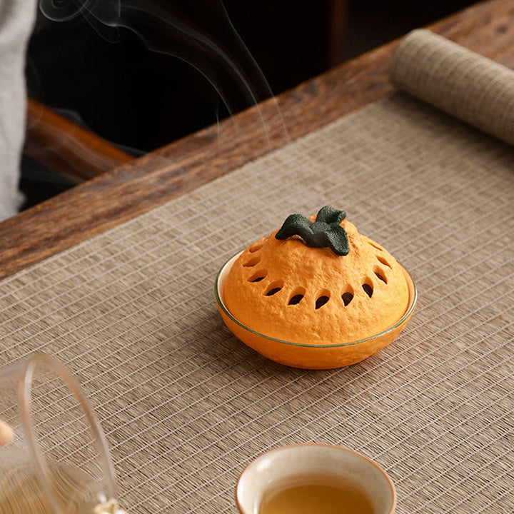 Orange shaped Ceramic Incense Burner.