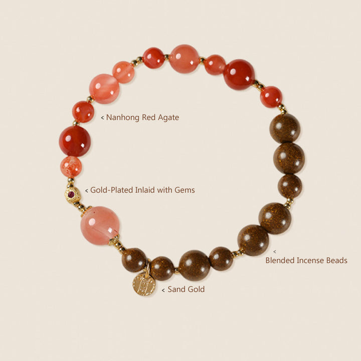 Handmade Herbal Hexiang Incense Beads Zen Meditation Bracelet.