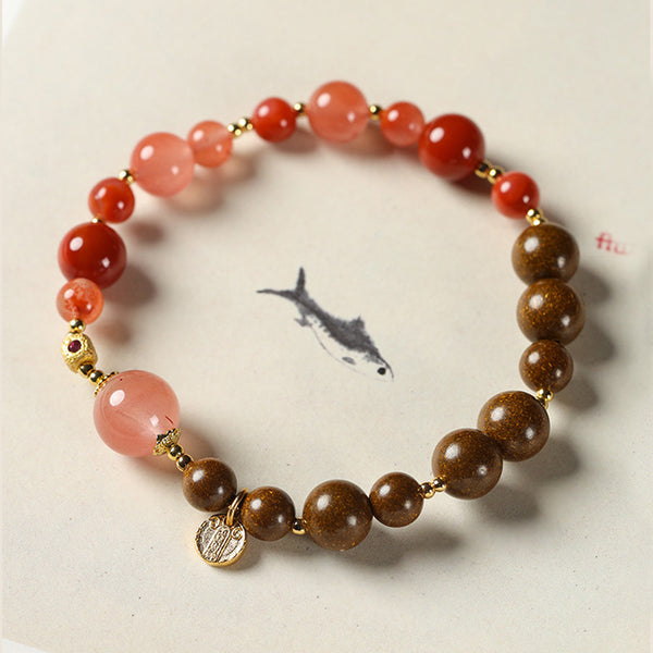 Handmade Herbal Hexiang Incense Beads Zen Meditation Bracelet.