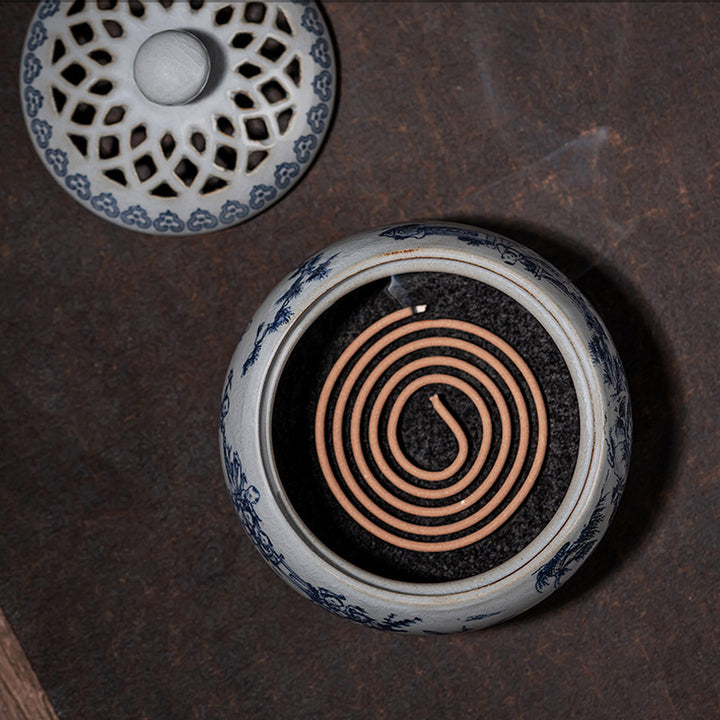 Exquisite Blue and White Porcelain Incense Burner.