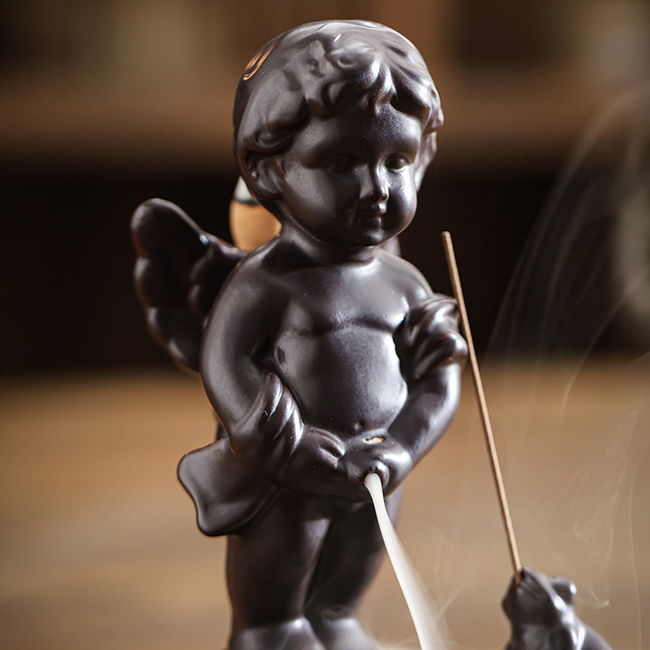 Angel - Shaped Ceramic Back - Flow Incense Burner.