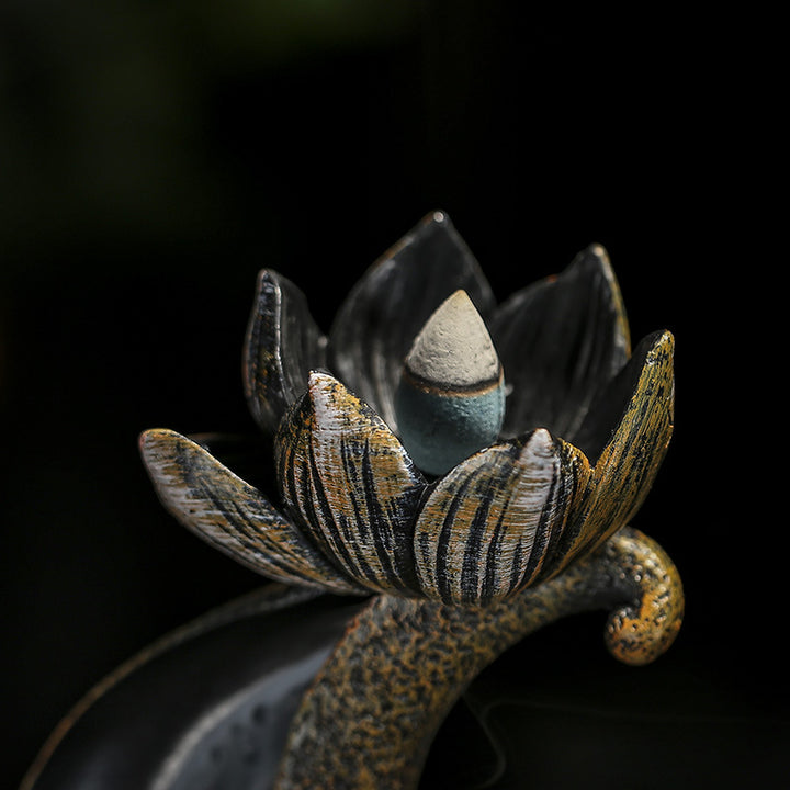 Fingertip - Lotus Shaped Backflow Incense Burner.