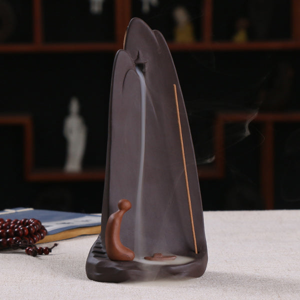 High mountain Stream Landscape Ceramic Return Incense Burner.