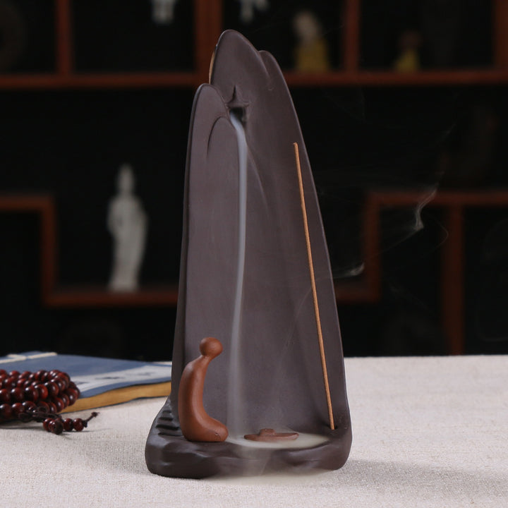 High mountain Stream Landscape Ceramic Return Incense Burner.