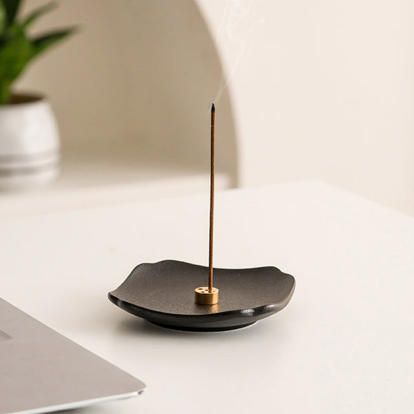 Exquisite Black Porcelain Incense Holder.