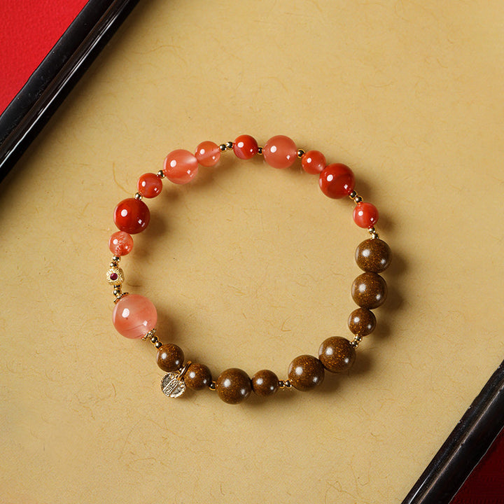 Handmade Herbal Hexiang Incense Beads Zen Meditation Bracelet.