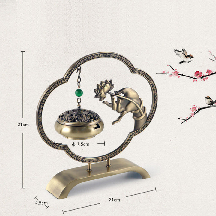 Brass - Crafted Ni Hua Na Fu Incense Burner.