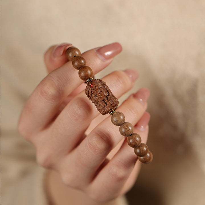 Tara Sandalwood Mala Bracelet with Natural Gemstones.