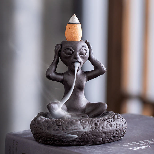 Alien - Shaped Ceramic Cone Incense Burner.
