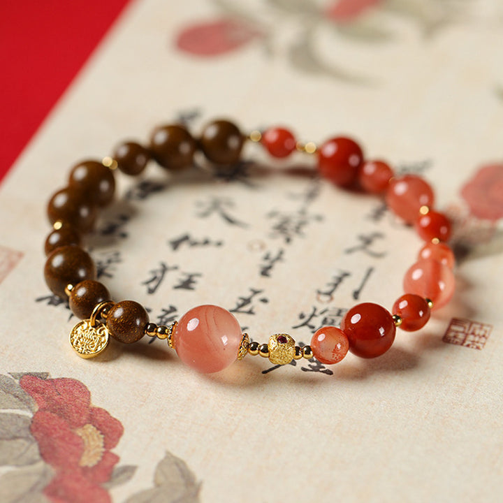Handmade Herbal Hexiang Incense Beads Zen Meditation Bracelet.