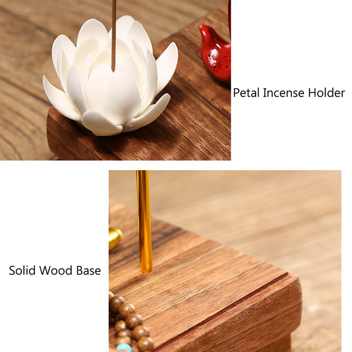 Exquisite WuKong Purple Clay Pottery Backflow Incense Burner with LED Ring.