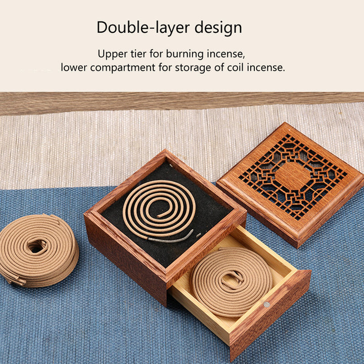 Double - Layered Sandalwood Incense Burner.