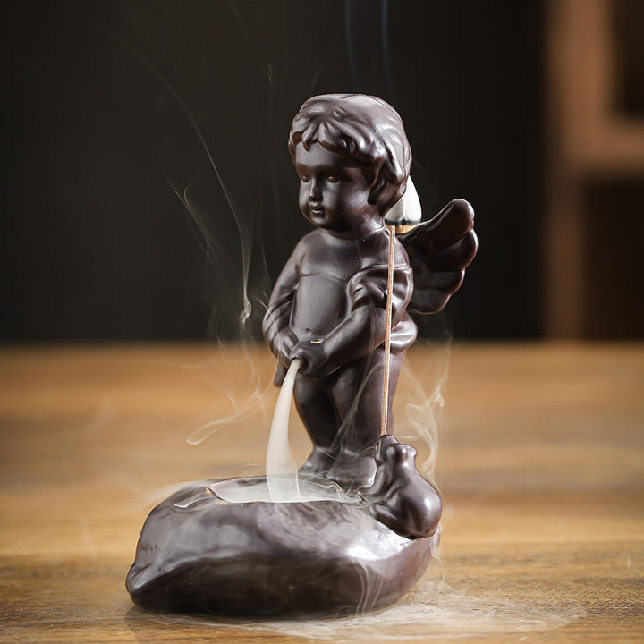 Angel - Shaped Ceramic Back - Flow Incense Burner.