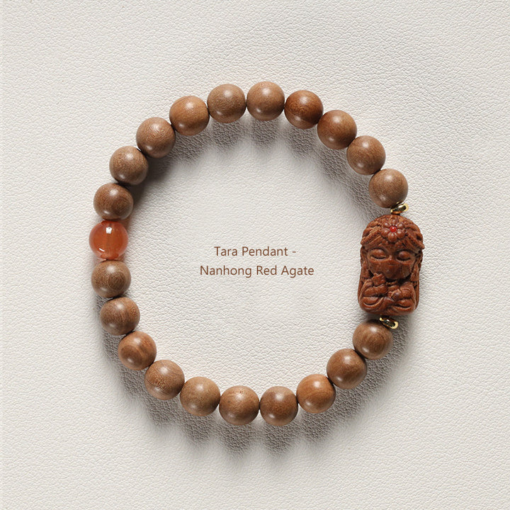 Tara Sandalwood Mala Bracelet with Natural Gemstones.