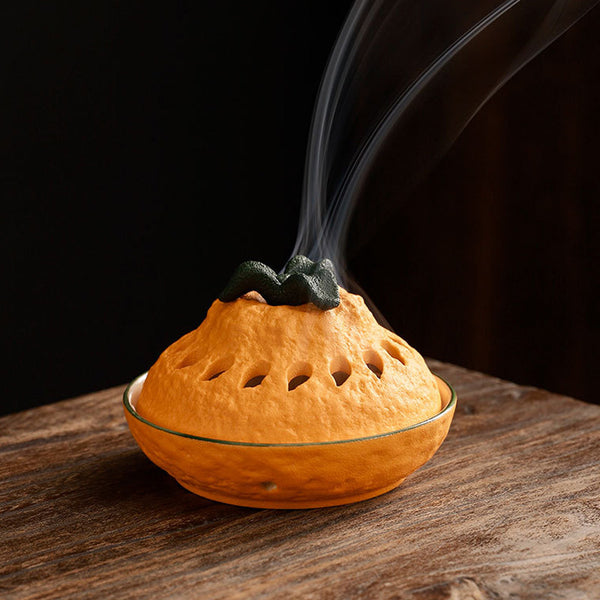 Orange shaped Ceramic Incense Burner.