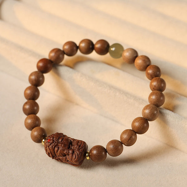 Tara Sandalwood Mala Bracelet with Natural Gemstones.