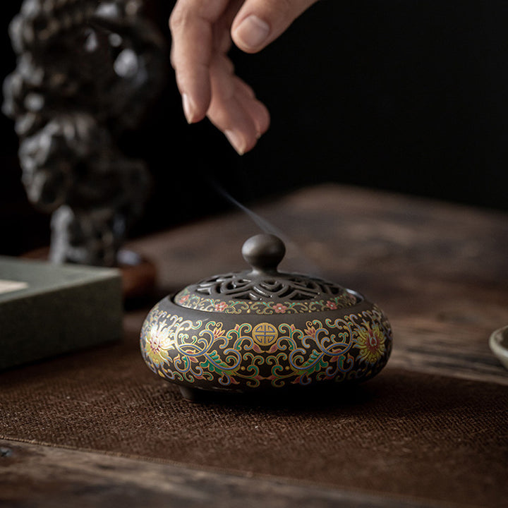 Exquisite Cloisonne Incense Burner.