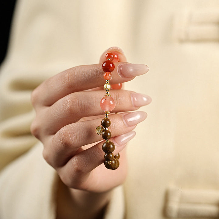 Handmade Herbal Hexiang Incense Beads Zen Meditation Bracelet.