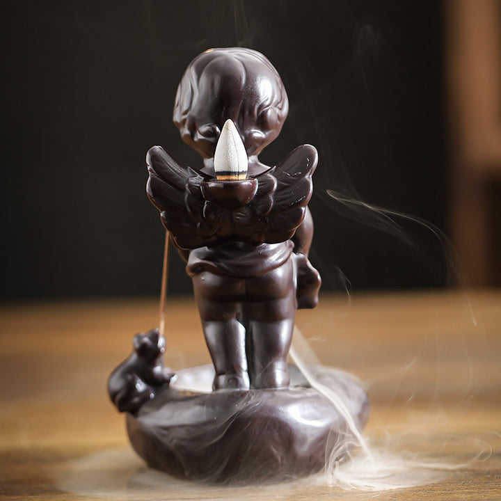 Angel - Shaped Ceramic Back - Flow Incense Burner.