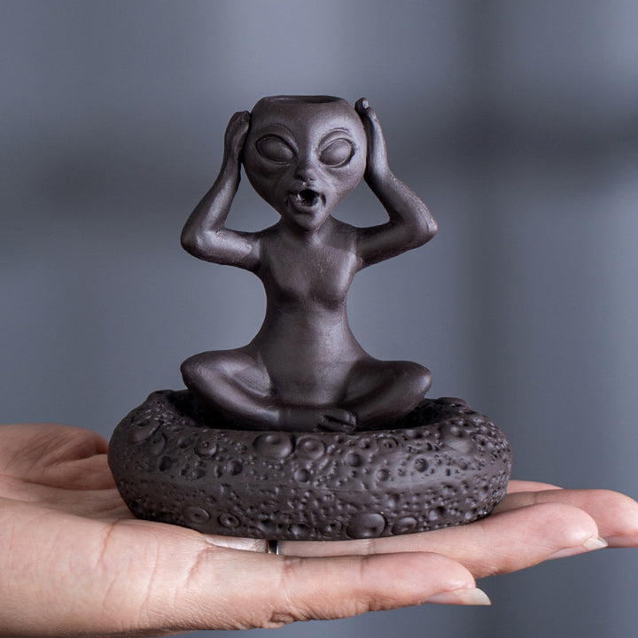 Alien - Shaped Ceramic Cone Incense Burner.