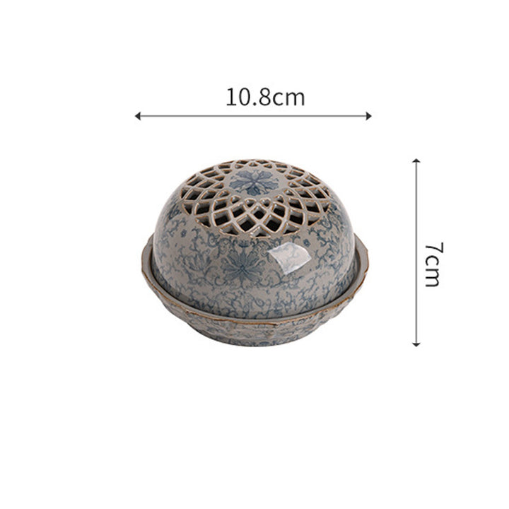 Exquisite Interlocking Branch Blue and White Porcelain Incense Burner.