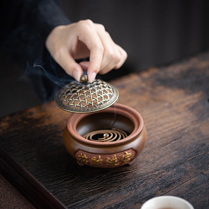 Traditional Chinese Ceramic Incense Burner.