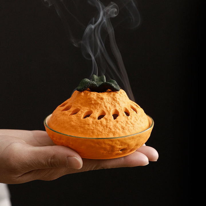 Orange shaped Ceramic Incense Burner.