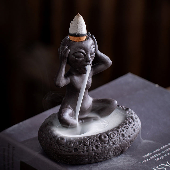 Alien - Shaped Ceramic Cone Incense Burner.