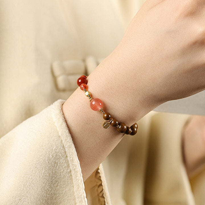 Handmade Herbal Hexiang Incense Beads Zen Meditation Bracelet.