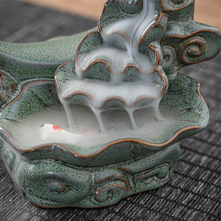 Moon - shaped Ceramic Backflow Incense Burner.