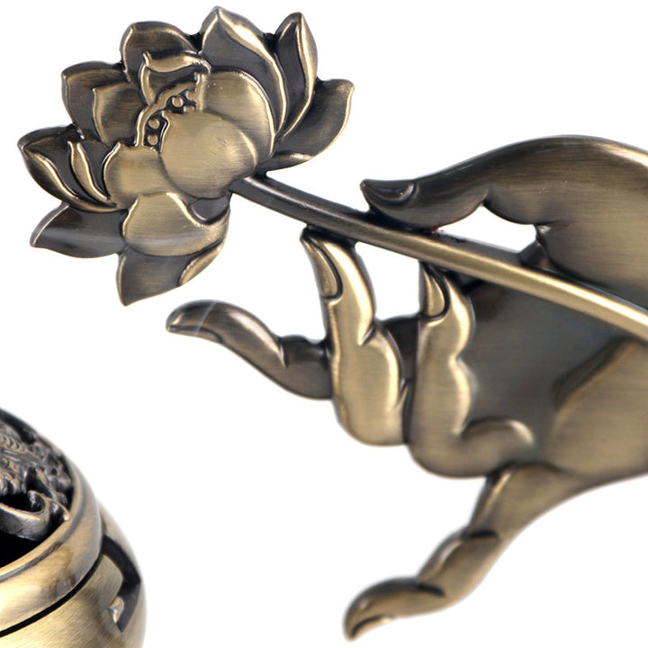 Brass - Crafted Ni Hua Na Fu Incense Burner.