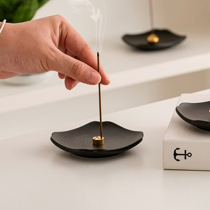 Exquisite Black Porcelain Incense Holder.