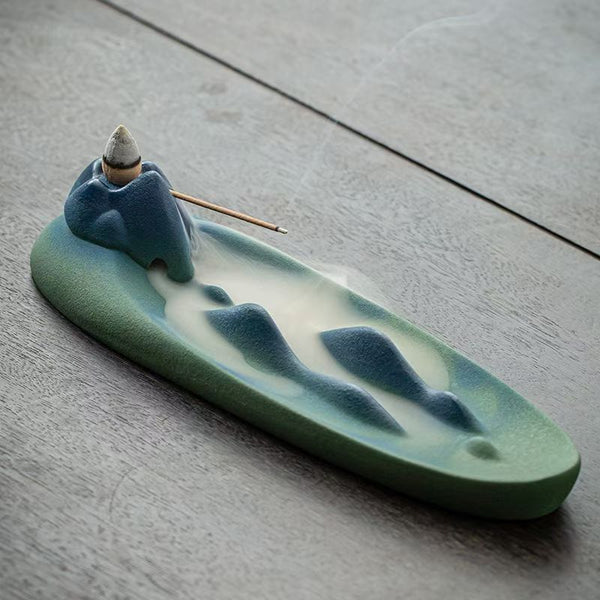 Static Mountain Cloud - Sea Ceramic Incense Holder