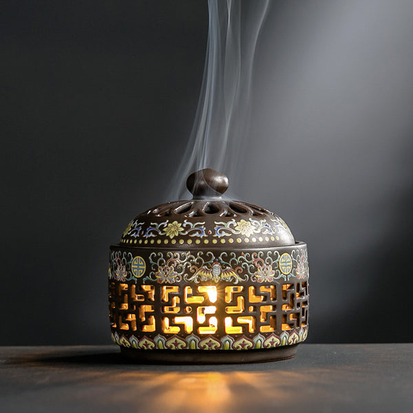 Enamel Incense Burner with Night - Light Function.