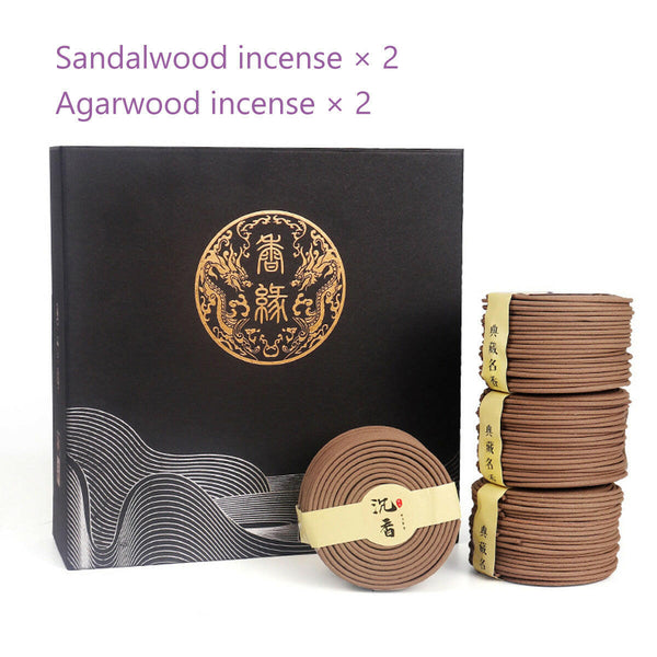Handmade Natural Sandalwood & Agarwood Spiral Incense Set With 2 Scents