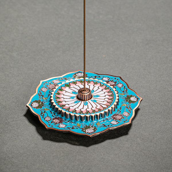 Exquisite Enamel Petal Incense Holder