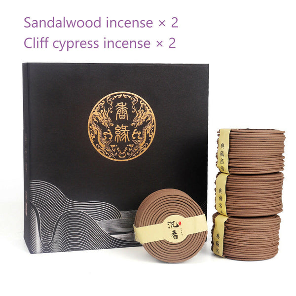 Handmade Natural Sandalwood & Cliff cypress Spiral Incense Set With 2 Scents